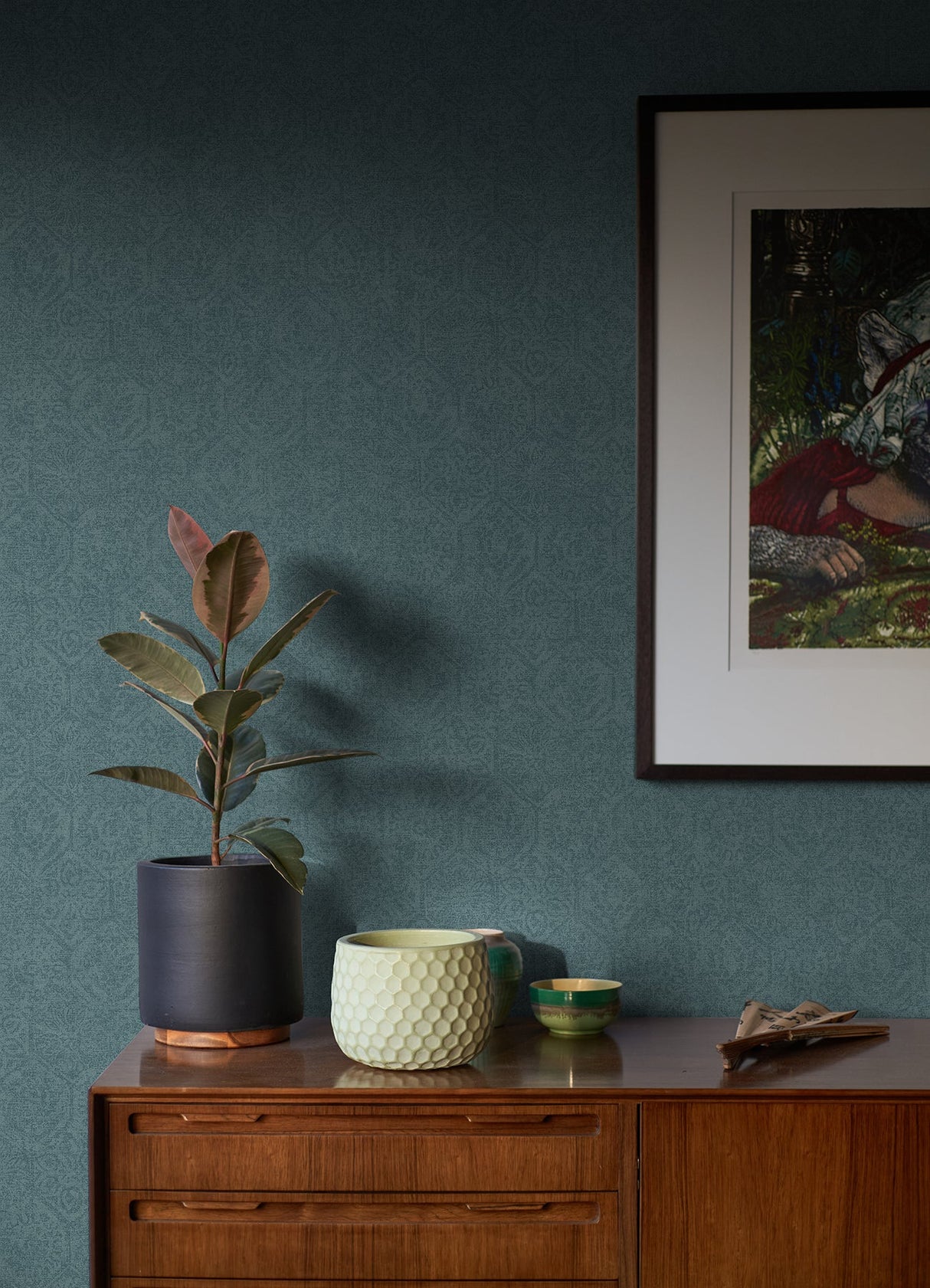 Advantage 4044-38022-5 Edsel Blue Geometric Wallpaper