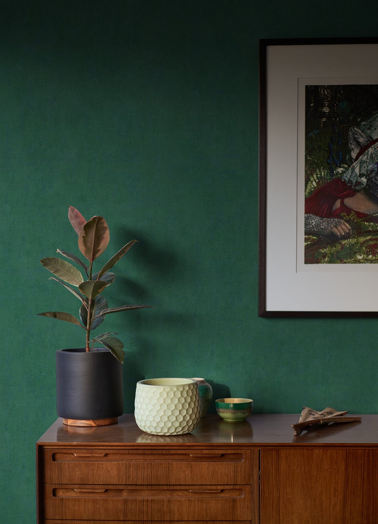 Advantage 4044-38024-9 Riomar Green Distressed Texture Wallpaper