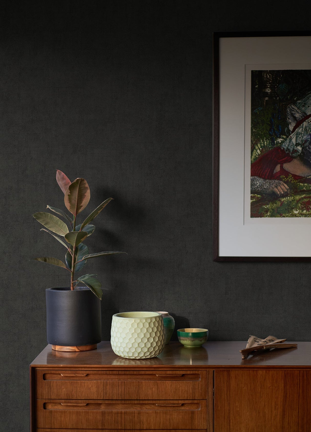 Advantage 4044-38025-1 Carrero Black Plaster Texture Wallpaper