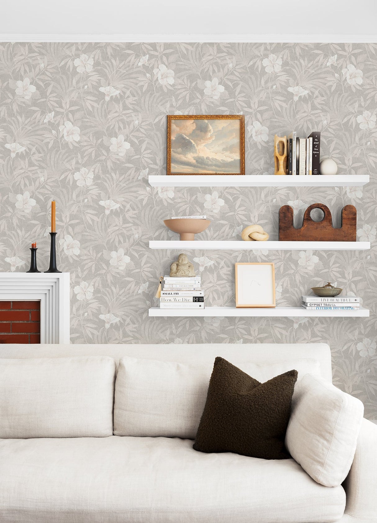 Advantage 4044-38028-4 Malecon Grey Floral Wallpaper