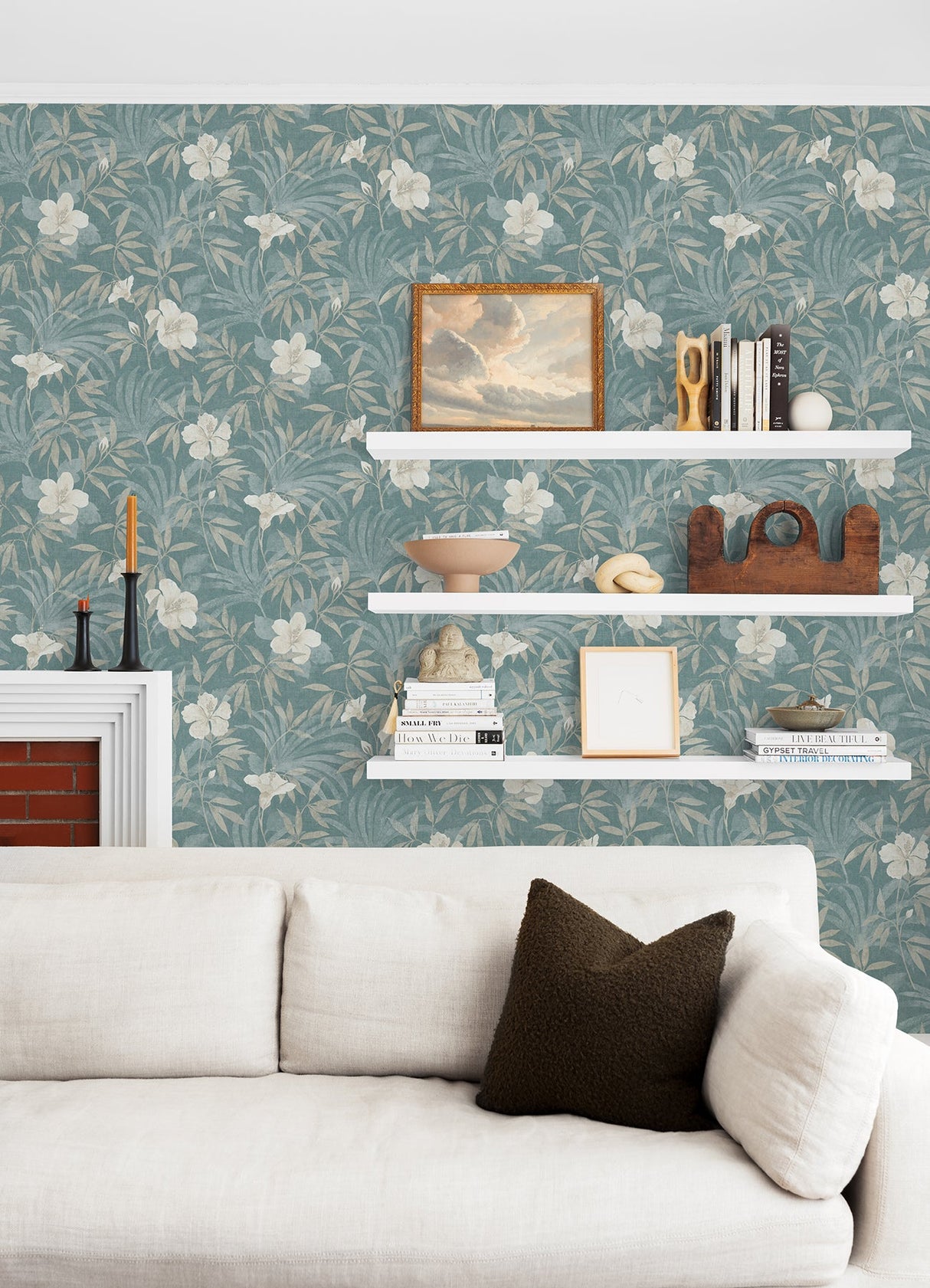 Advantage 4044-38028-5 Malecon Aqua Floral Wallpaper
