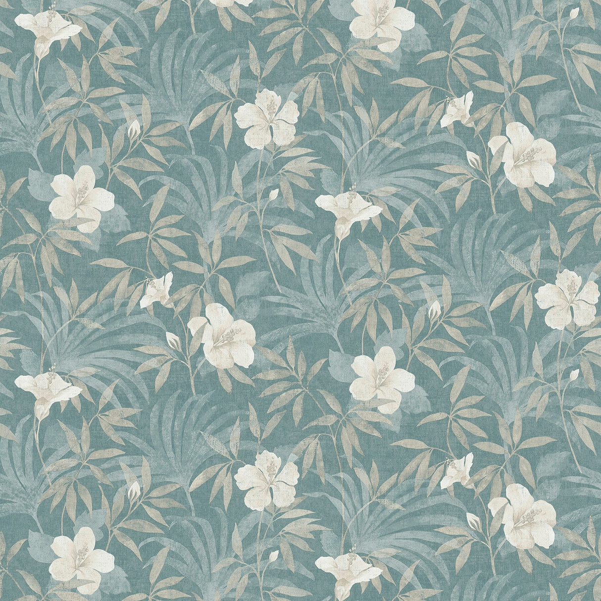 Advantage 4044-38028-5 Malecon Aqua Floral Wallpaper