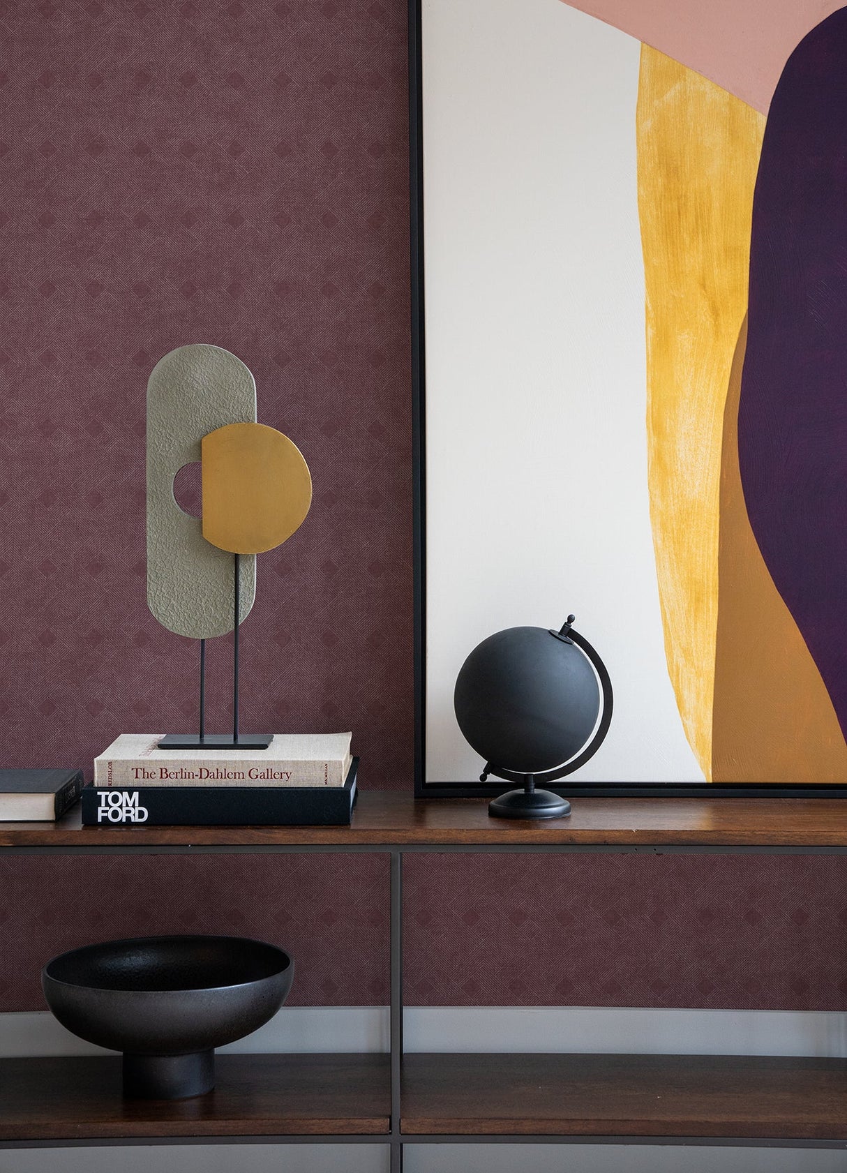 Advantage 4044-38029-3 Peugot Merlot Geometric Wallpaper