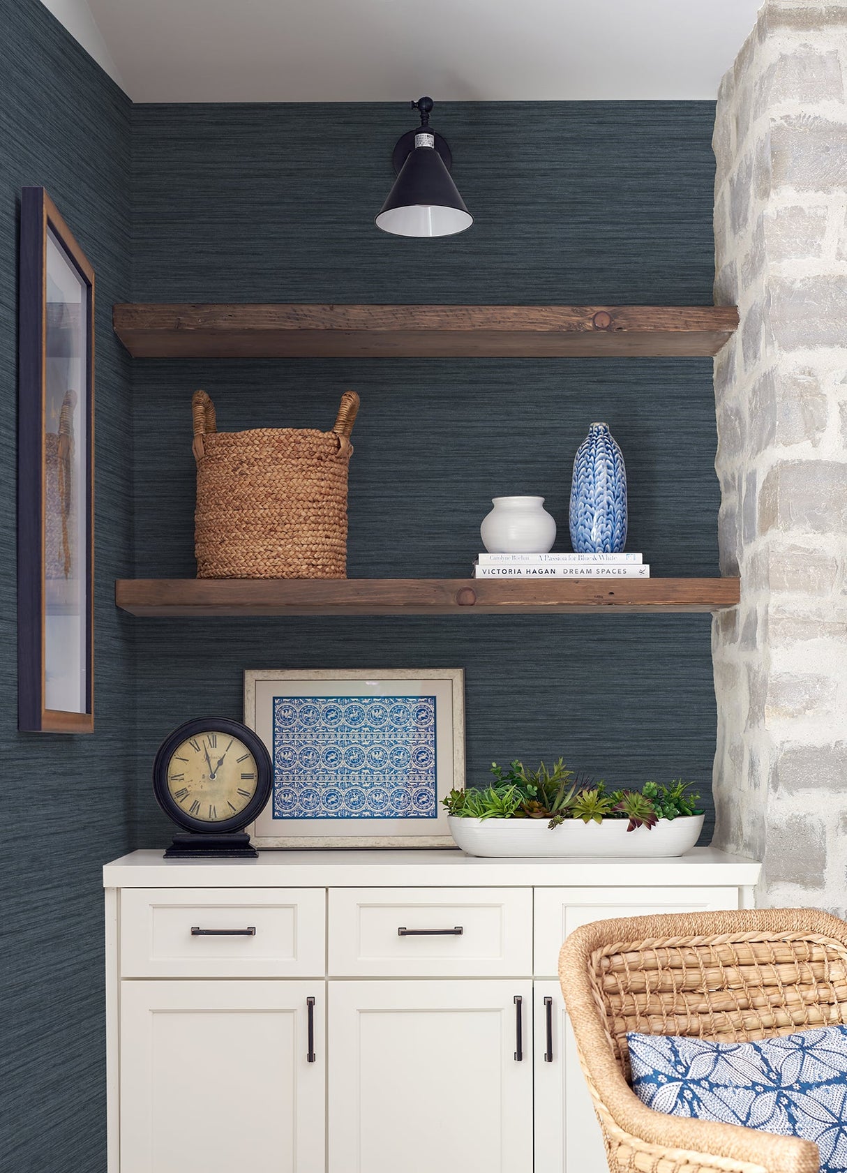 A-Street Prints 4046-25959 Barnaby Indigo Texture Wallpaper