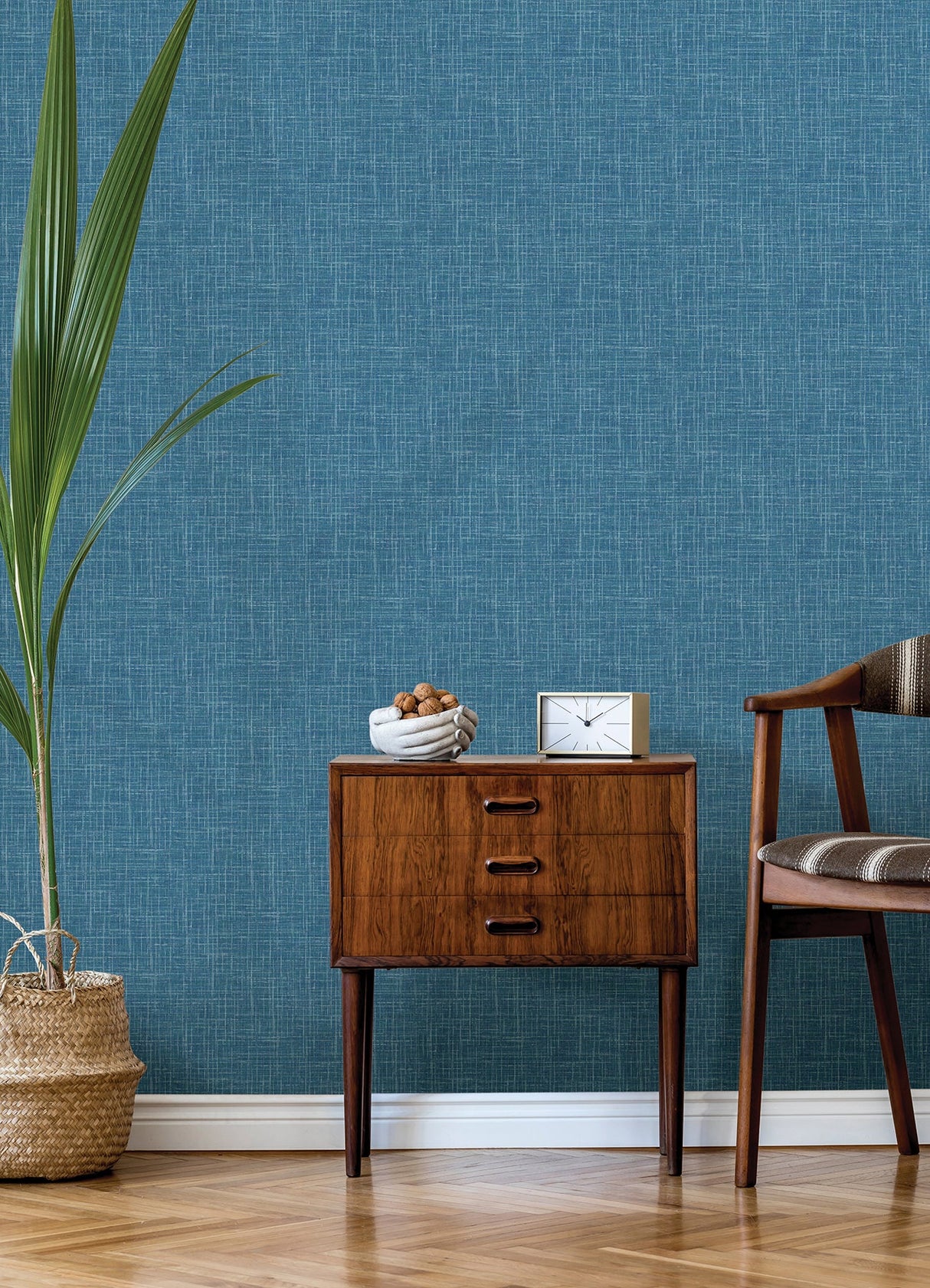A-Street Prints 4046-26351 Emerson Blue Linen Wallpaper