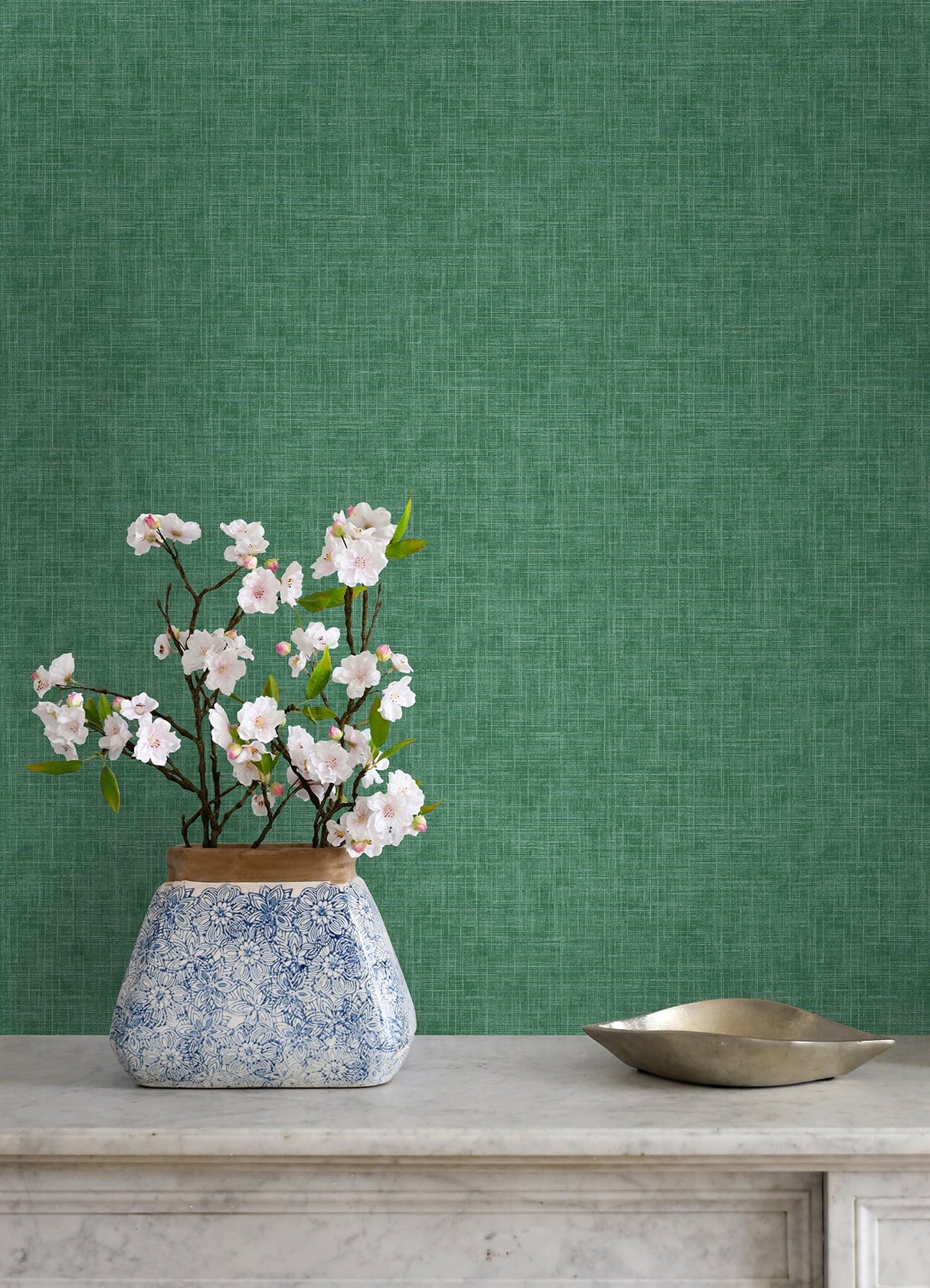 A-Street Prints 4046-26353 Emerson Jade Linen Wallpaper