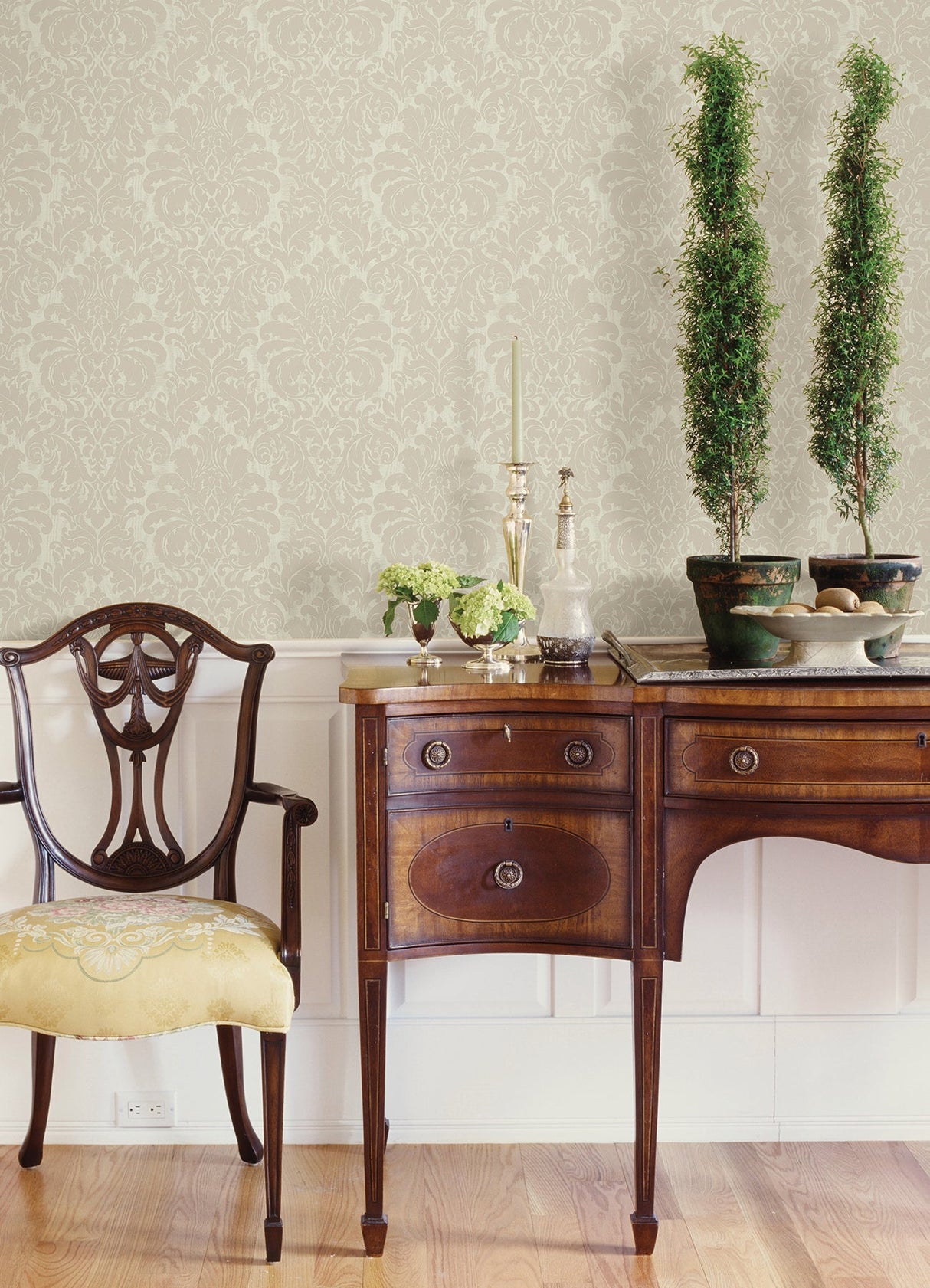 Sirpi 4058-24803 Betina Cream Damask Wallpaper