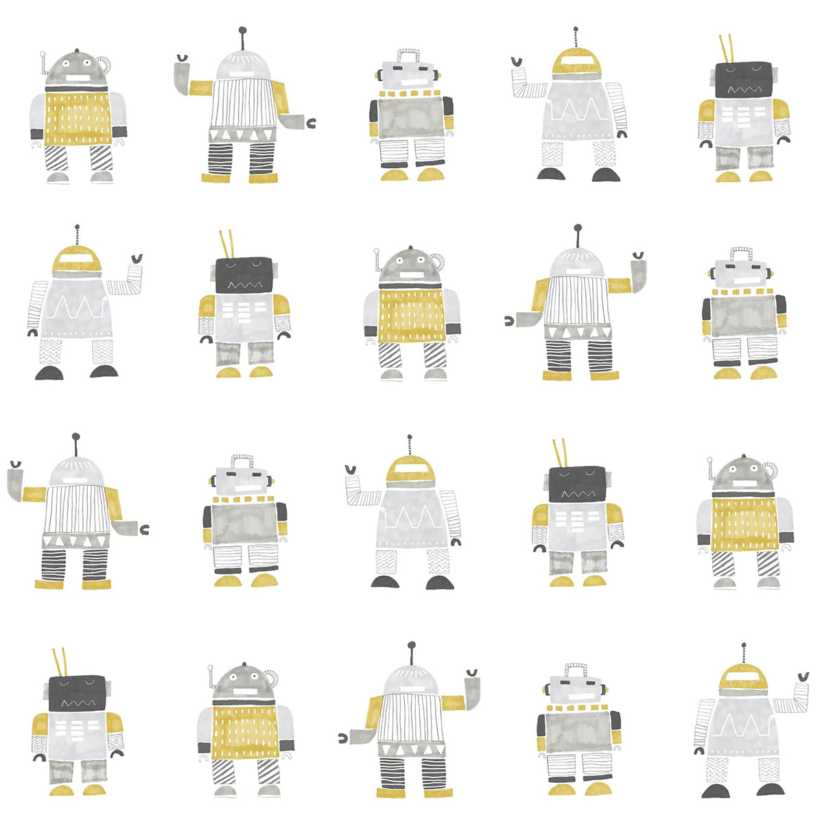 Chesapeake 4060-138940 Callum Gold Robots Wallpaper