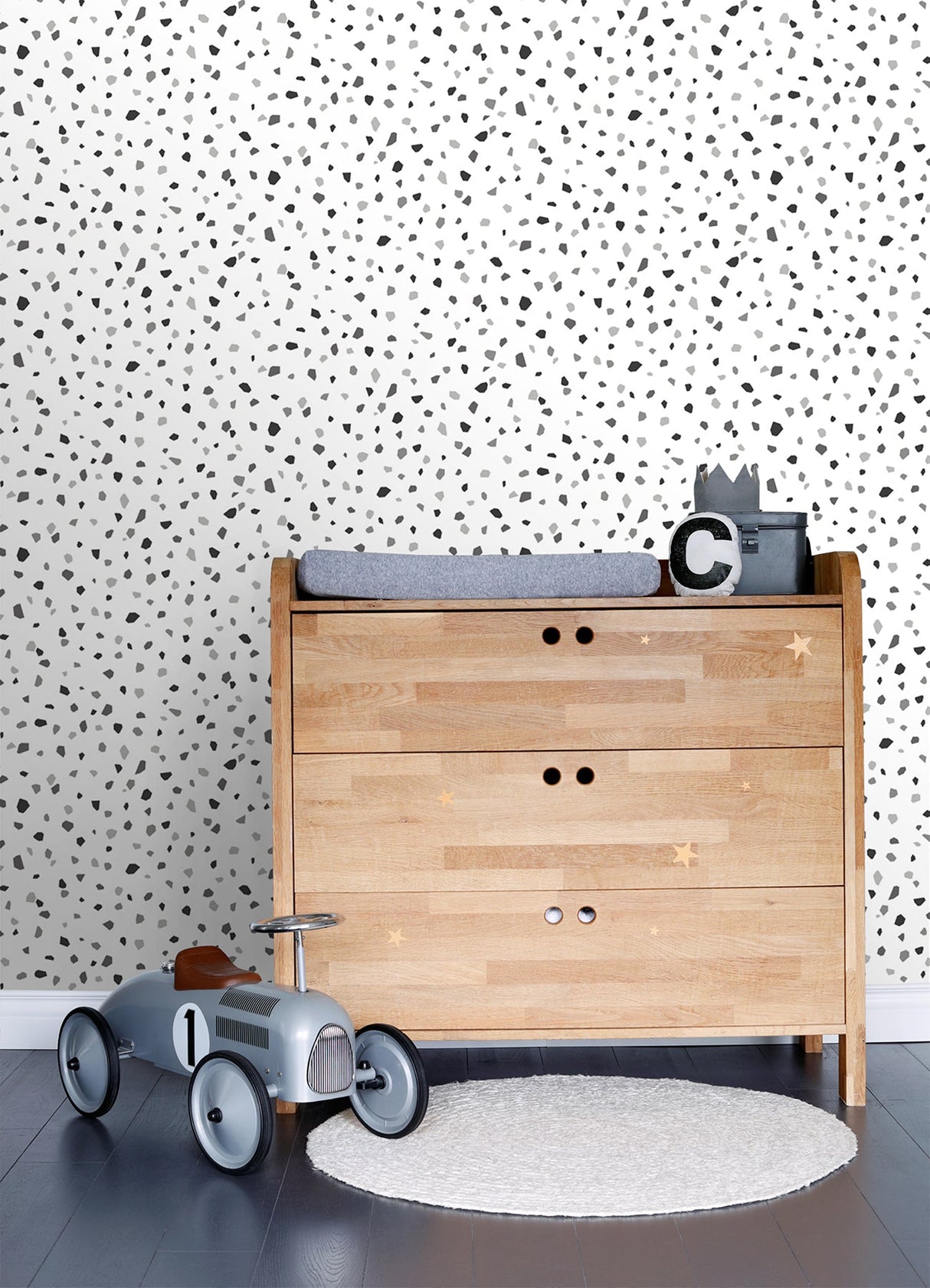 Chesapeake 4060-139034 Ona Charcoal Terrazzo Wallpaper