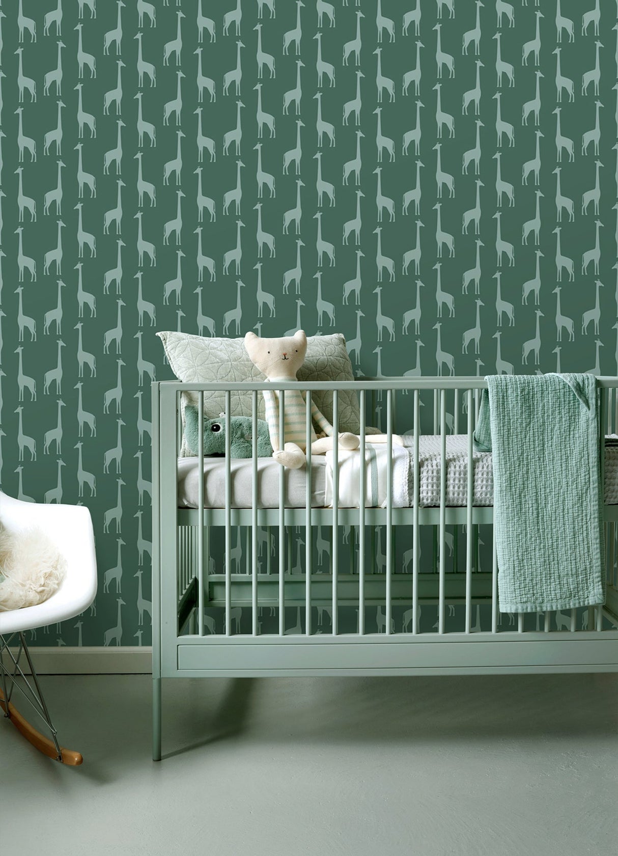 Chesapeake 4060-139061 Vivi Teal Giraffe Wallpaper