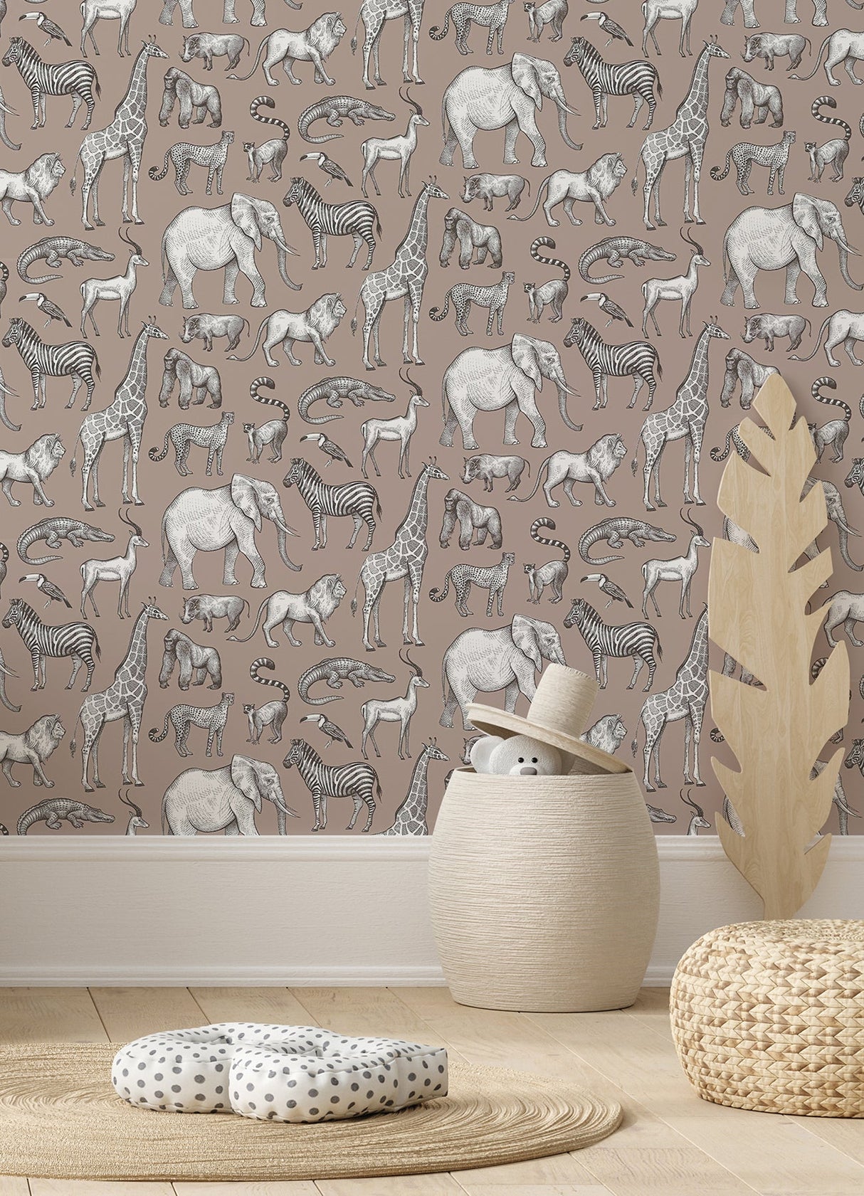Chesapeake 4060-139271 Kenji Light Brown Safari Wallpaper