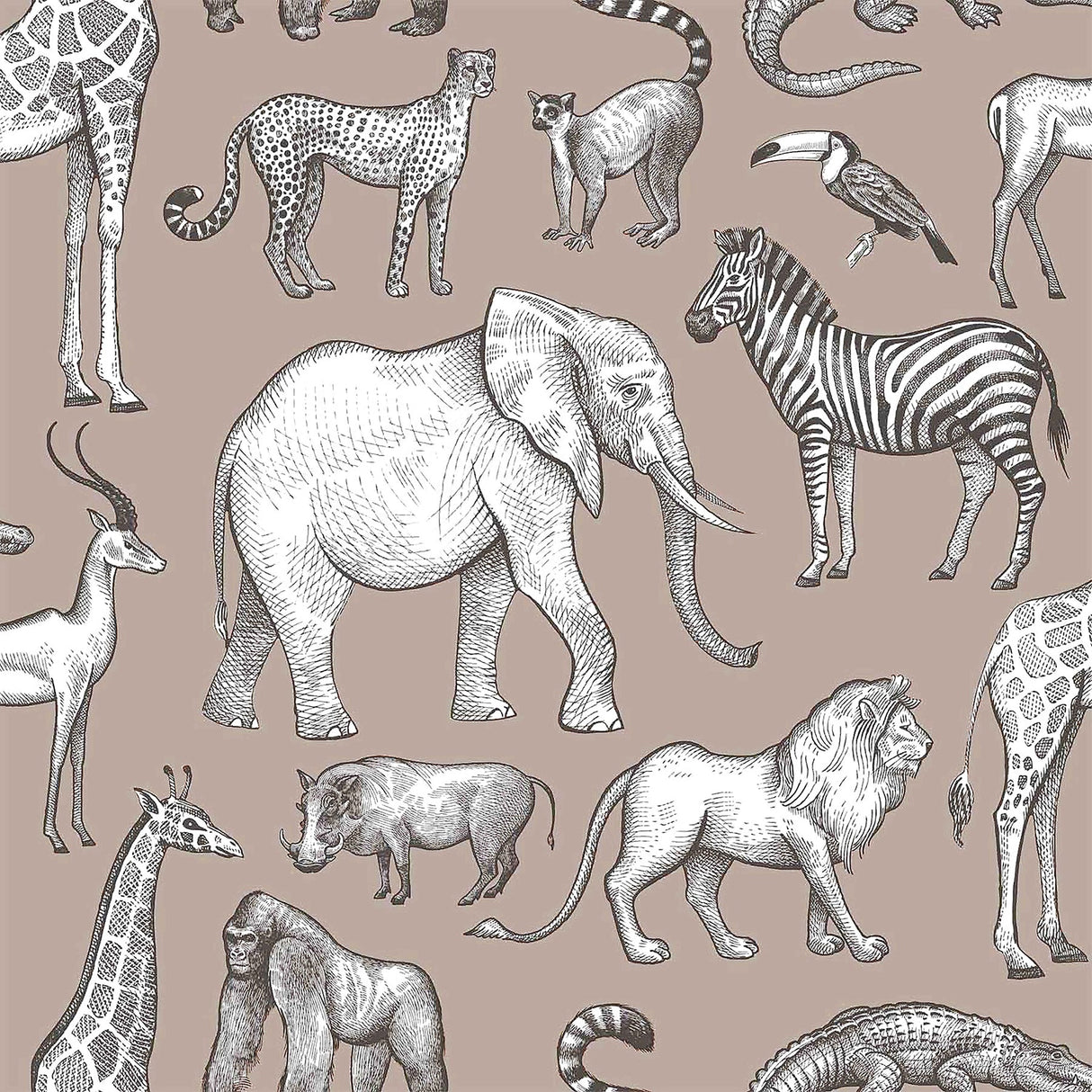 Chesapeake 4060-139271 Kenji Light Brown Safari Wallpaper