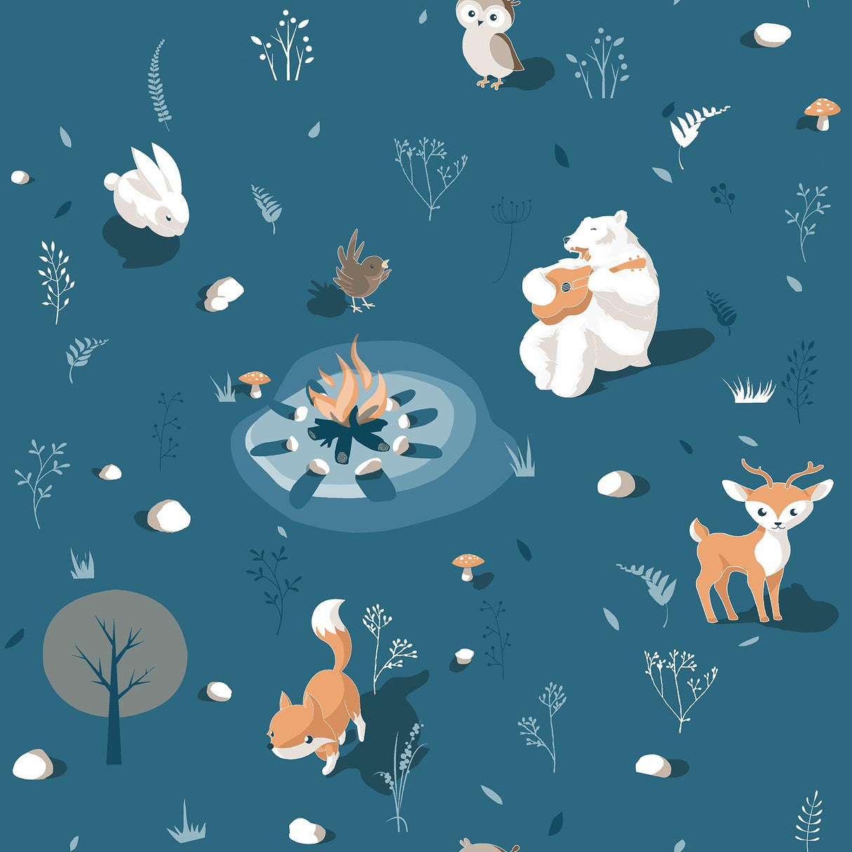 Chesapeake 4060-31311 Jesper Blue Campfire Wallpaper