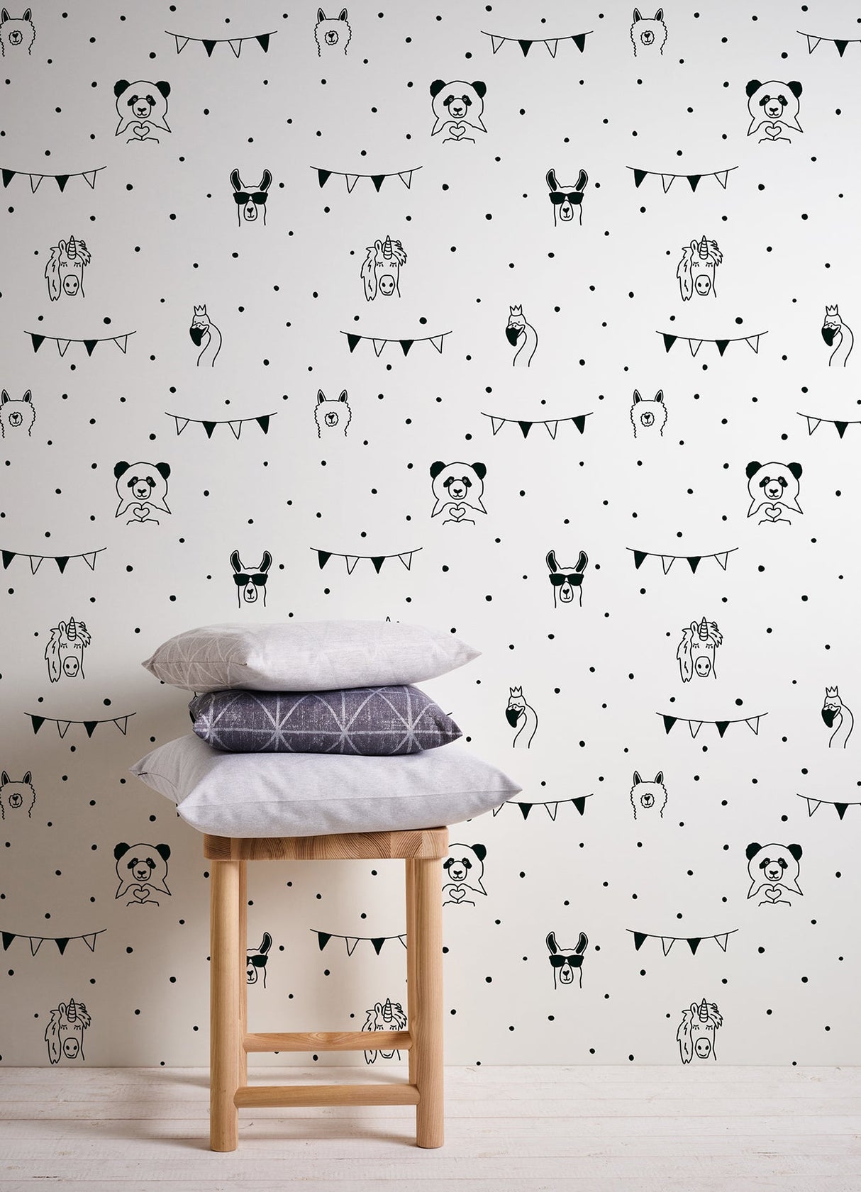 Chesapeake 4060-381382 Orlow Black Llama Wallpaper