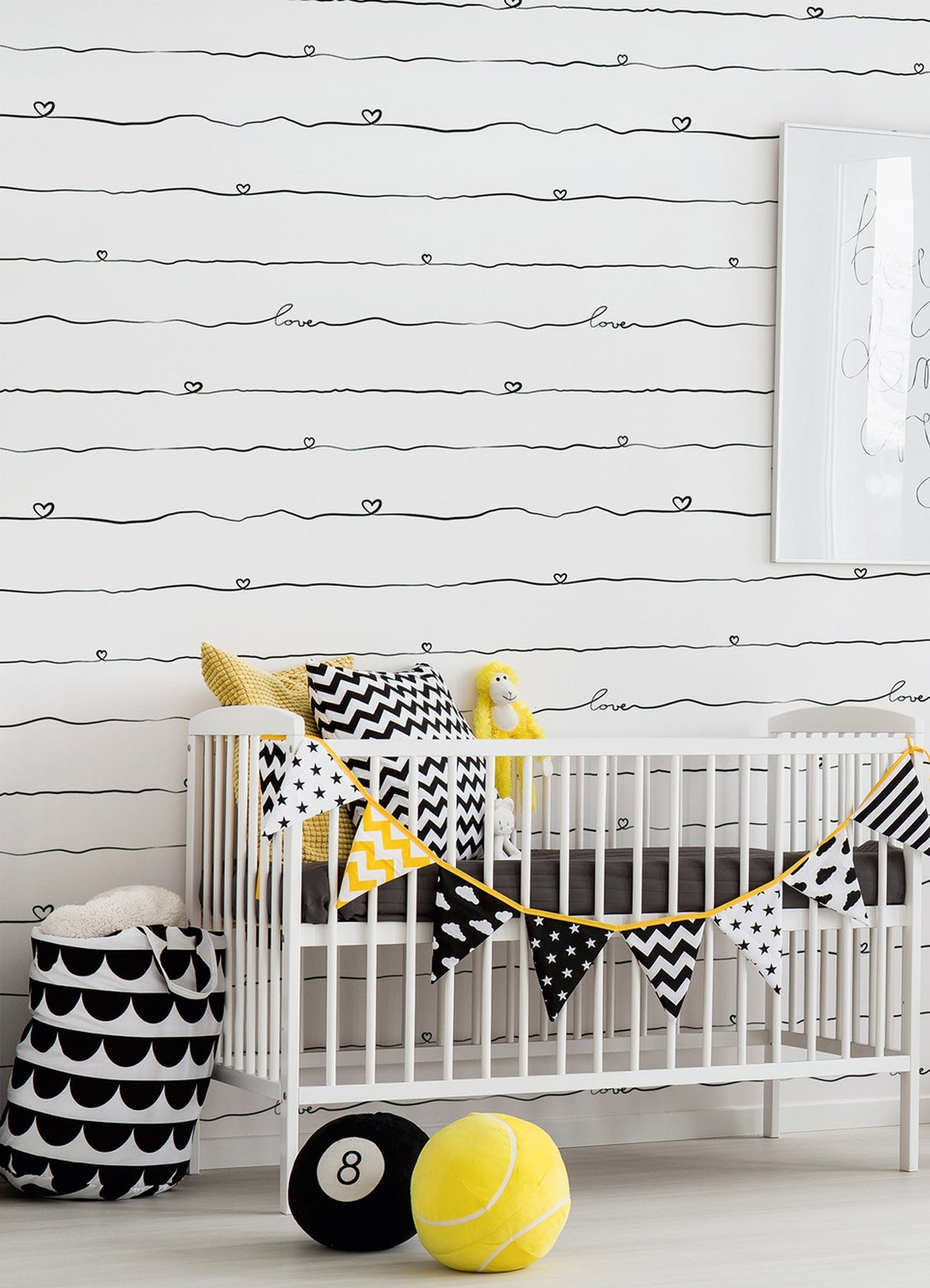 Chesapeake 4060-381403 Love & Hearts Black Script Wallpaper