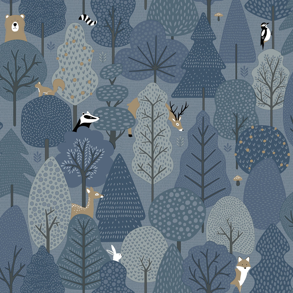 Chesapeake 4060-51601 Quillen Indigo Forest Wallpaper
