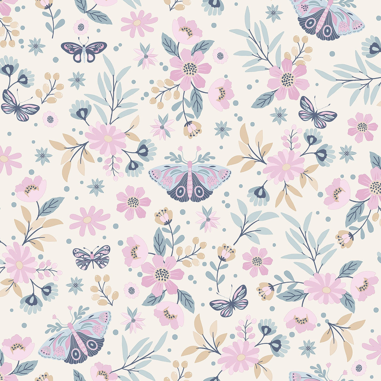 Chesapeake 4060-58103 Zev Pink Butterfly Wallpaper