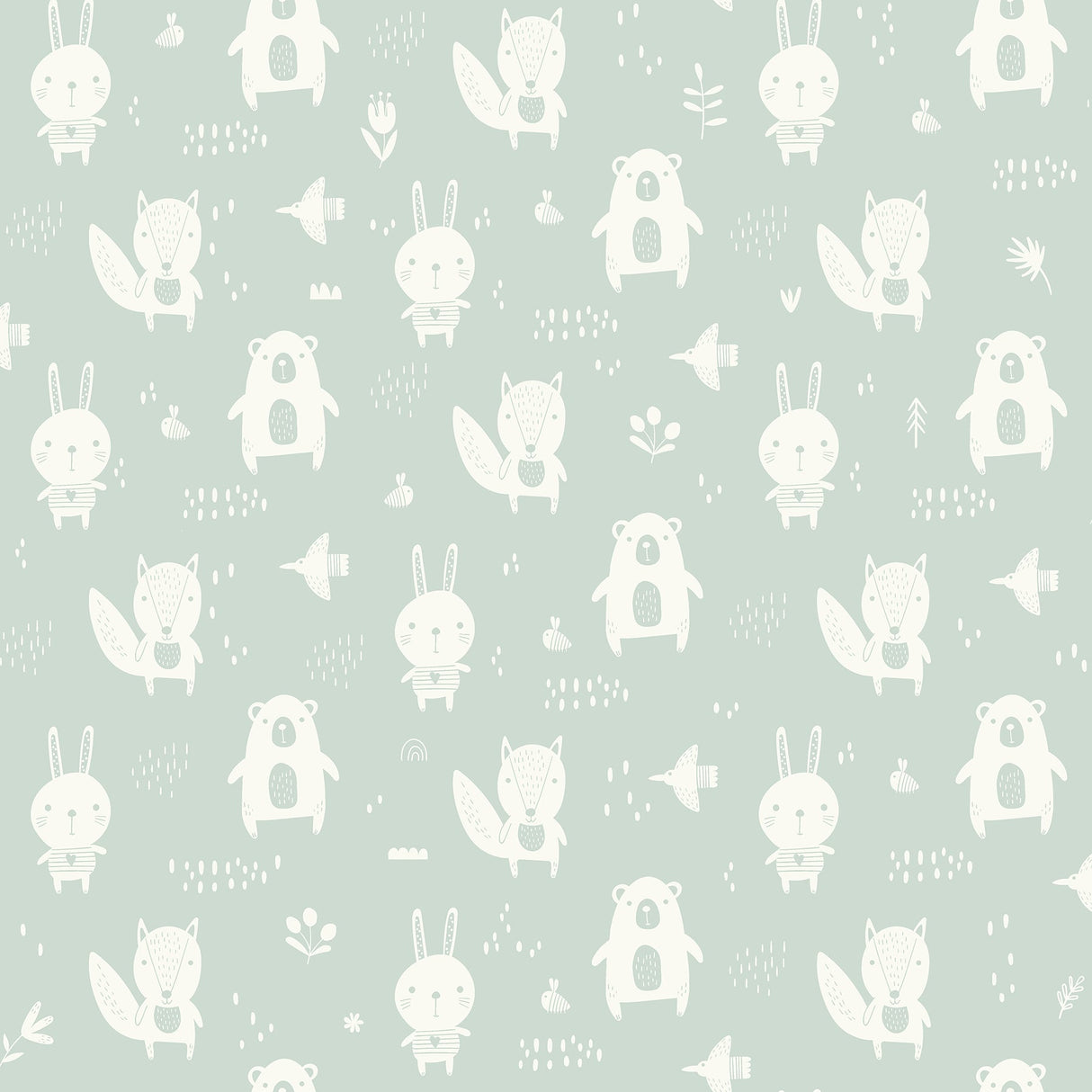 Chesapeake 4060-91304 Bitsy Mint Woodland Wallpaper