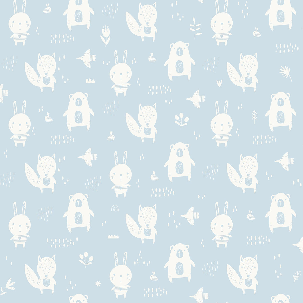 Chesapeake 4060-91311 Bitsy Sky Blue Woodland Wallpaper
