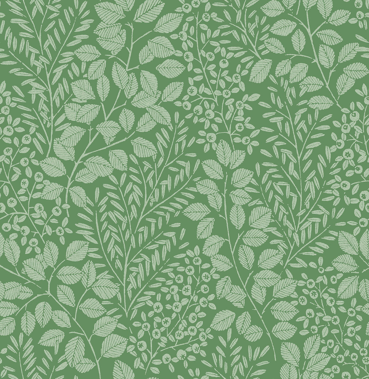 A-Street Prints 4066-26515 Elin Green Berry Botanical Wallpaper