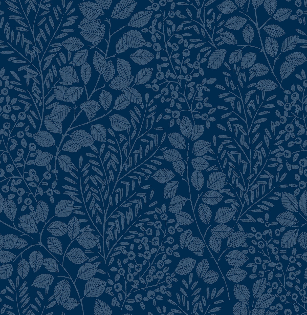 A-Street Prints 4066-26517 Elin Blue Berry Botanical Wallpaper