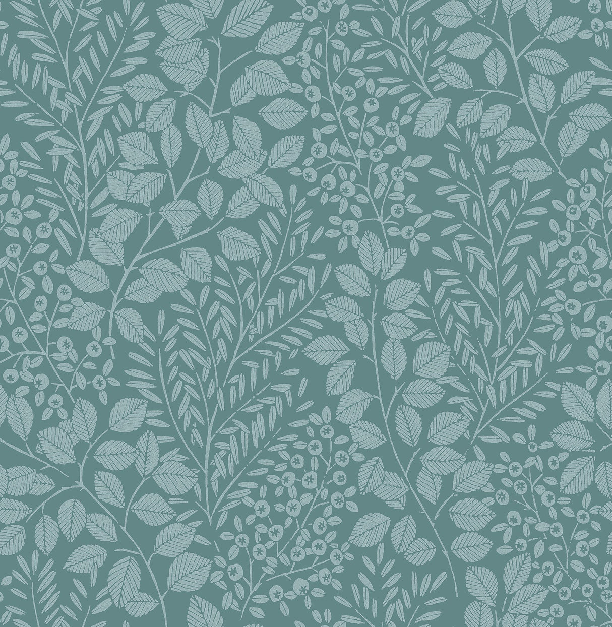 A-Street Prints 4066-26518 Elin Sky Blue Berry Botanical Wallpaper