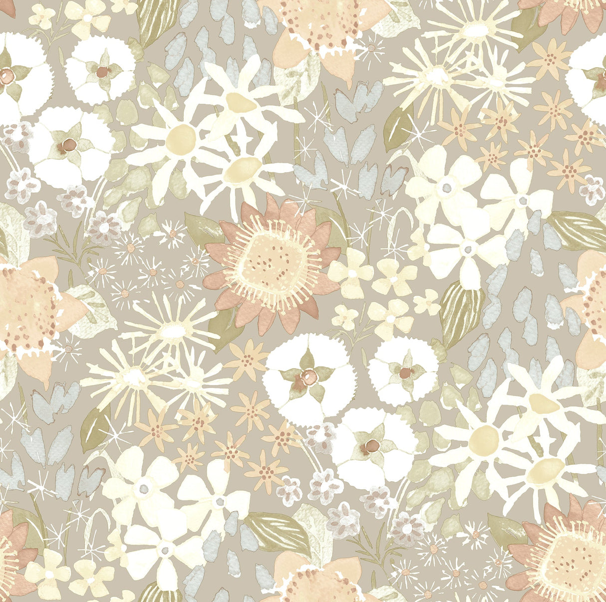 A-Street Prints 4066-26523 Karina Pastel Wildflower Garden Wallpaper