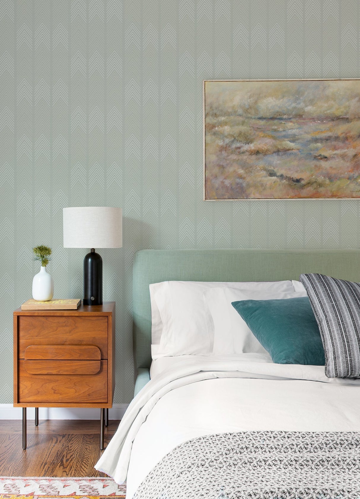 A-Street Prints 4066-26527 Nyle Light Grey Chevron Stripes Wallpaper