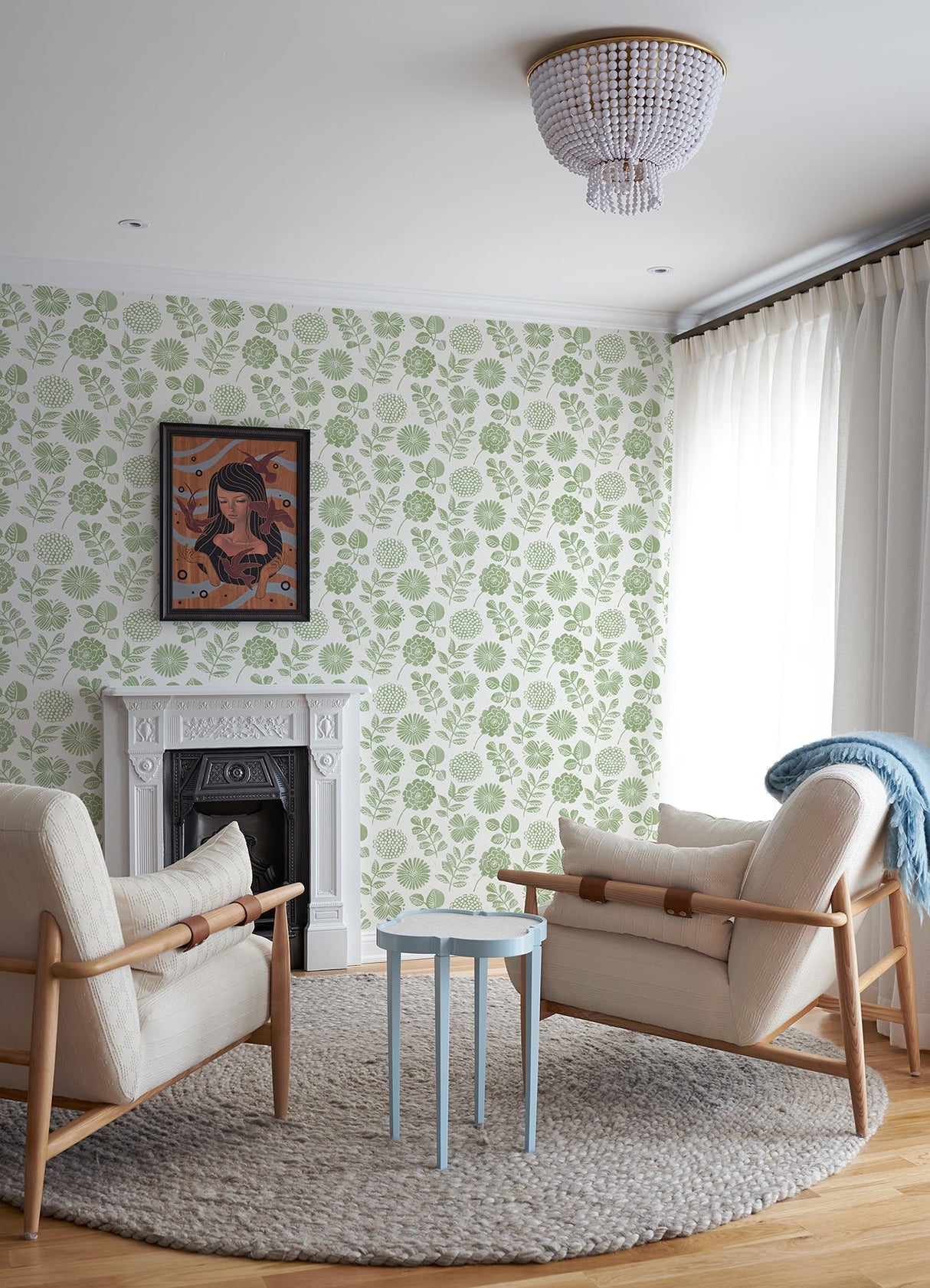 A-Street Prints 4066-26531 Inge Moss Floral Block Print Wallpaper