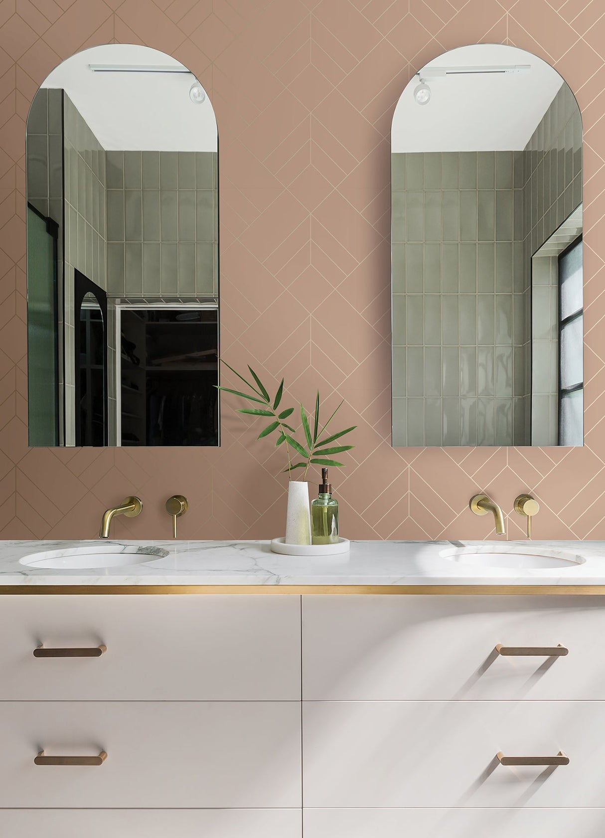 A-Street Prints 4066-26548 Sander Light Pink Geometric Wallpaper