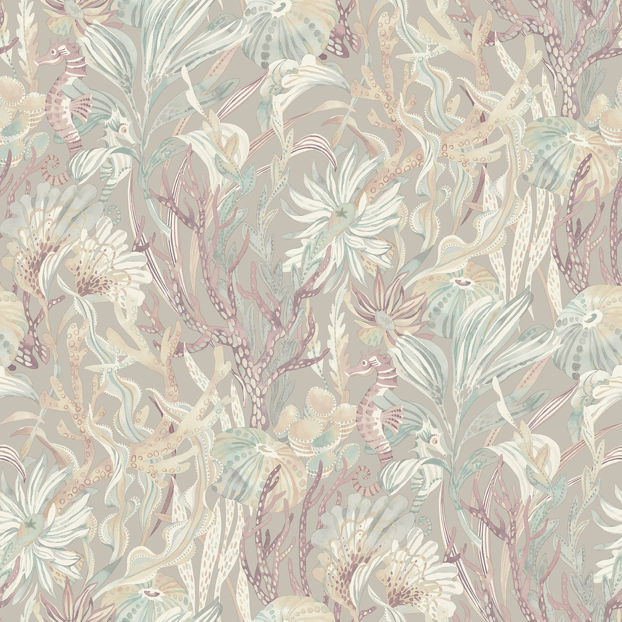 Chesapeake 4071-71002 Kelp Garden Mauve Tropical Reef Wallpaper