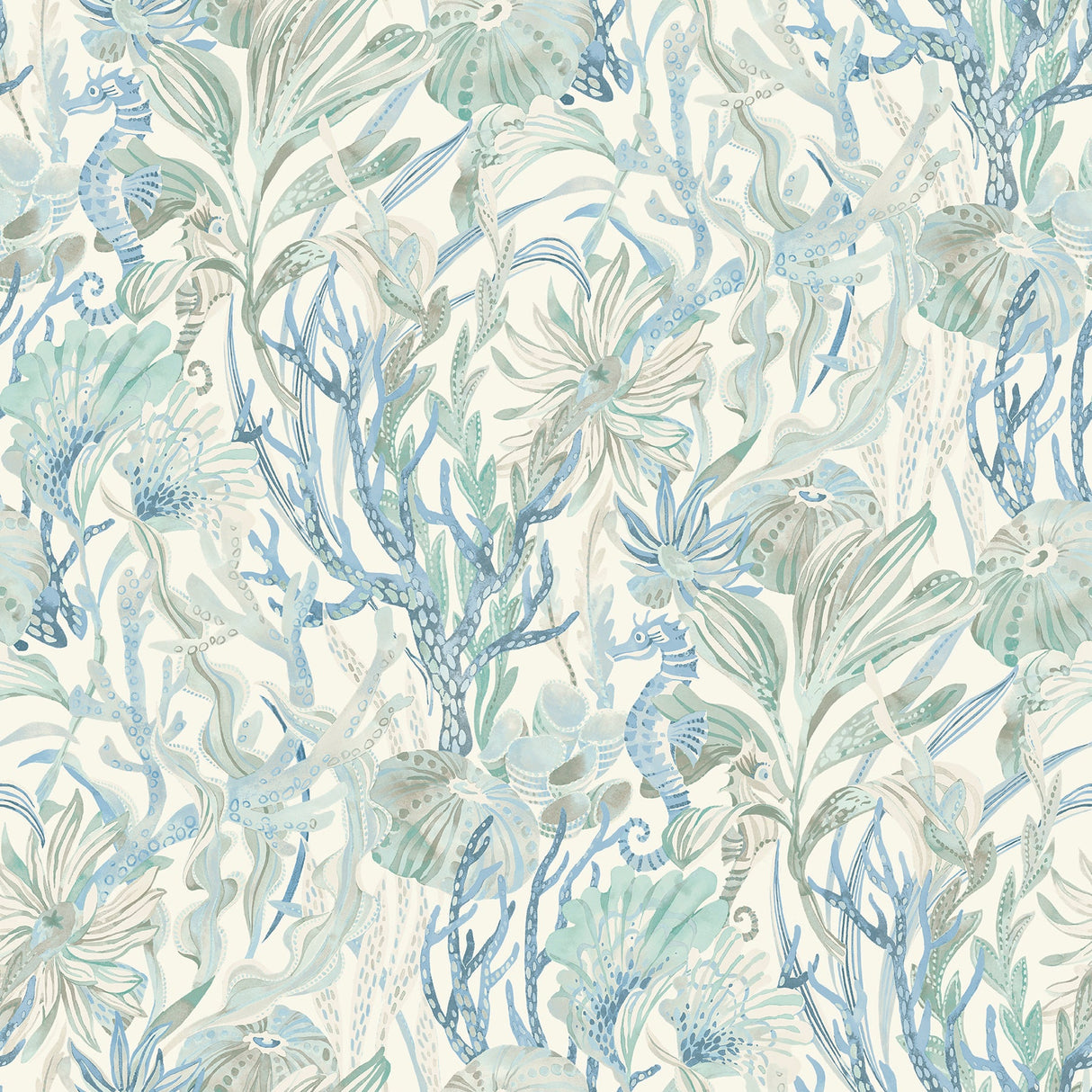 Chesapeake 4071-71003 Kelp Garden Light Blue Tropical Reef Wallpaper