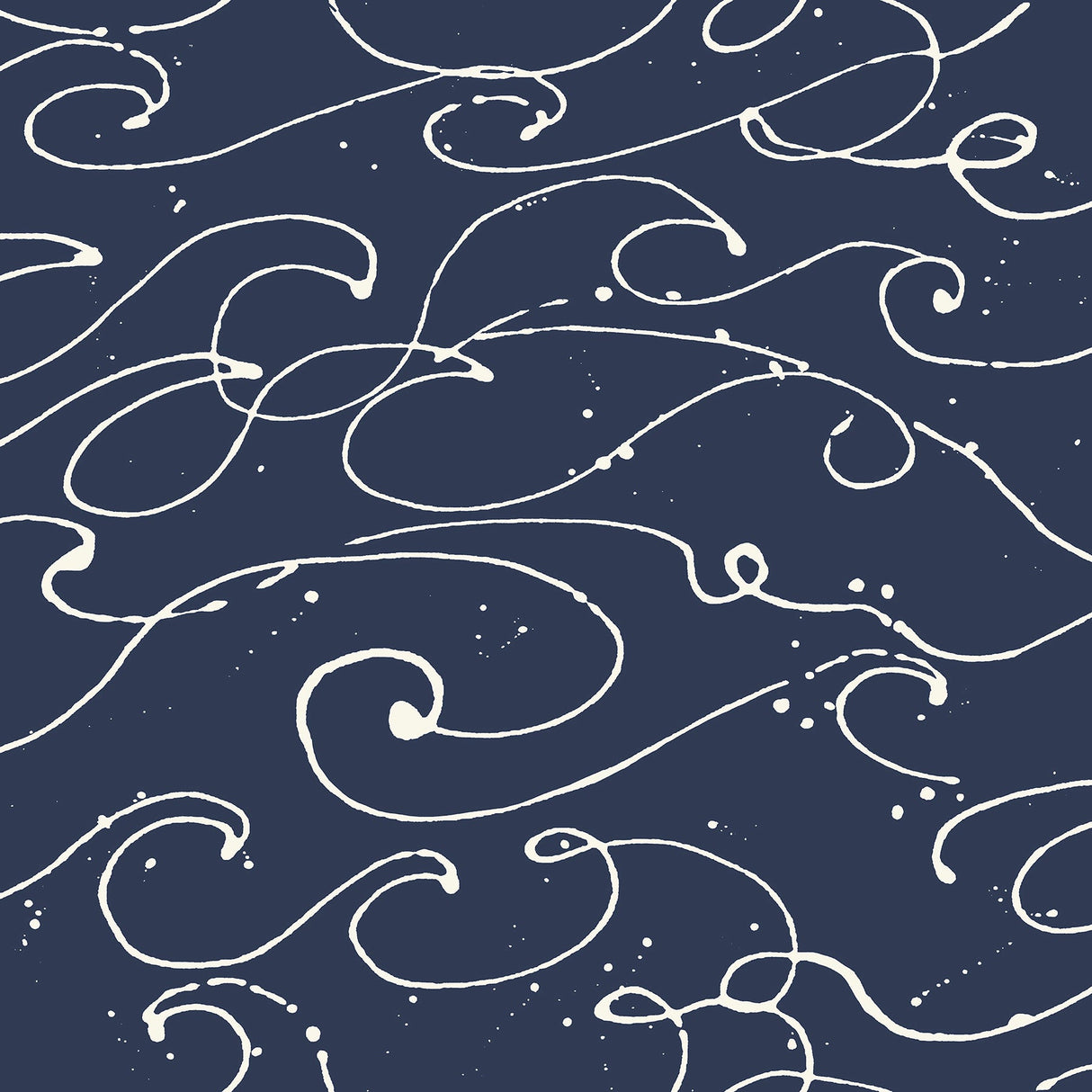 Chesapeake 4071-71004 Kuroshio Navy Ocean Wave Wallpaper