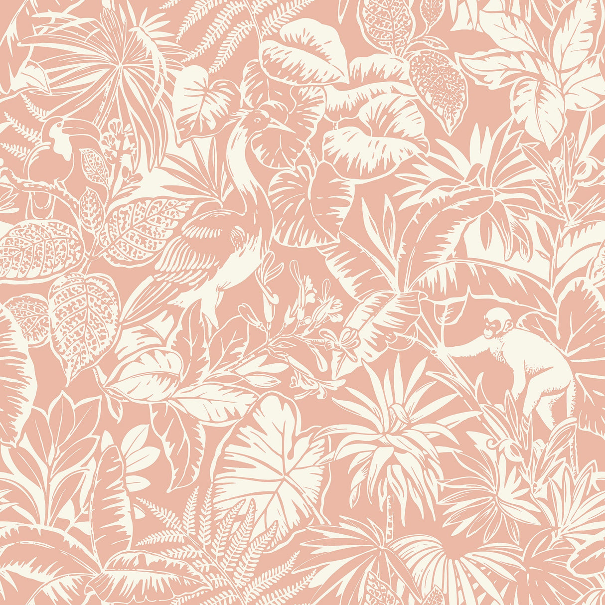 Chesapeake 4071-71010 Corcovado Coral Jungle Jamboree Wallpaper