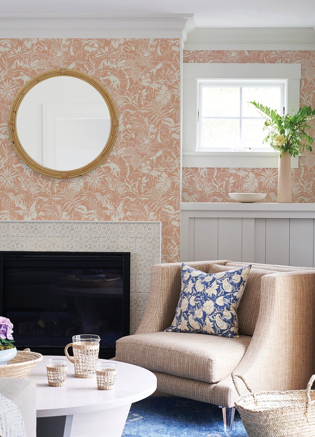 Chesapeake 4071-71010 Corcovado Coral Jungle Jamboree Wallpaper