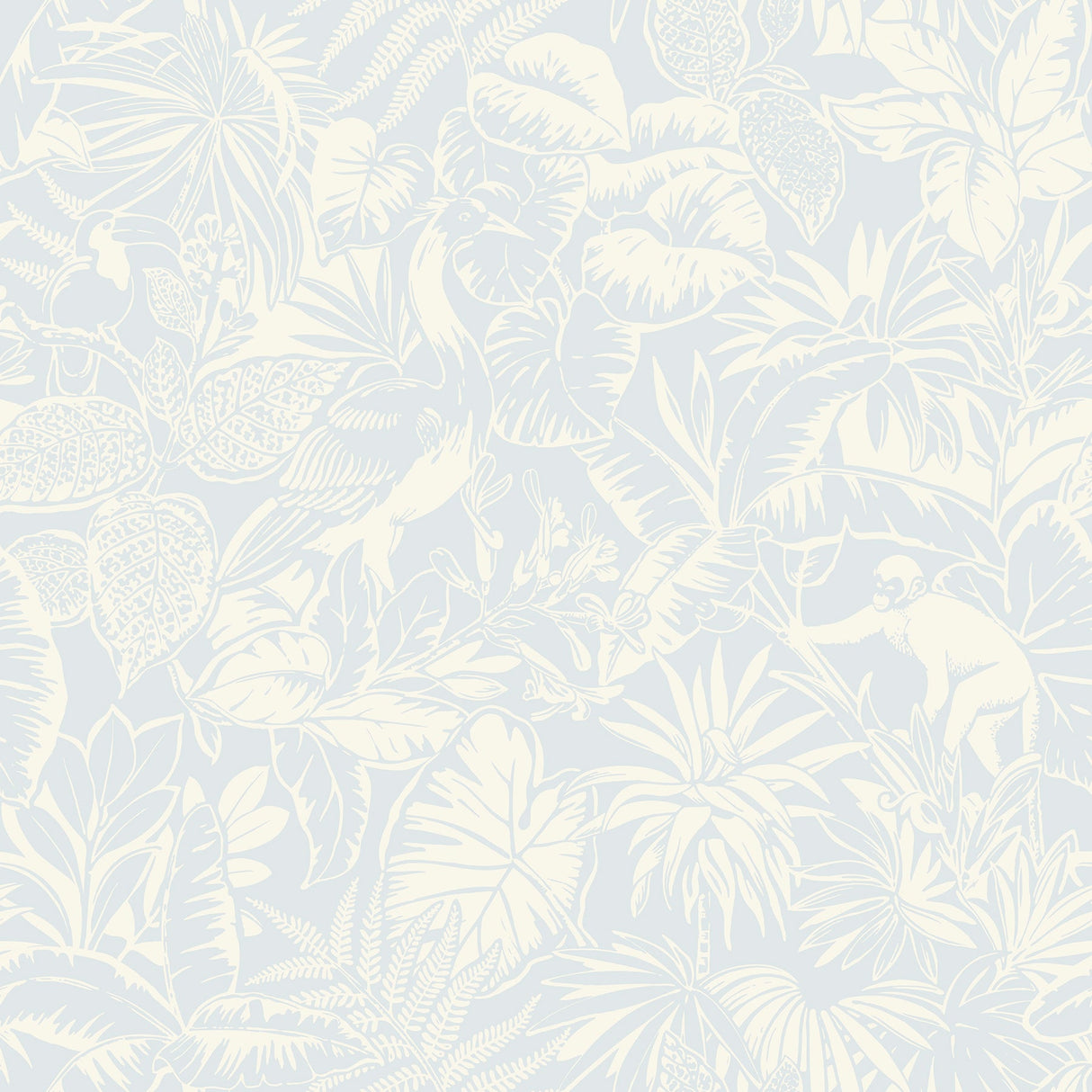 Chesapeake 4071-71012 Corcovado Light Blue Jungle Jamboree Wallpaper