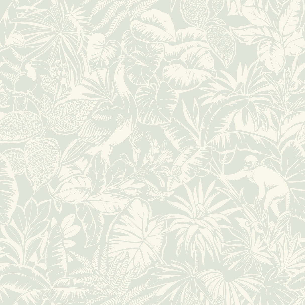 Chesapeake 4071-71013 Corcovado Aqua Jungle Jamboree Wallpaper
