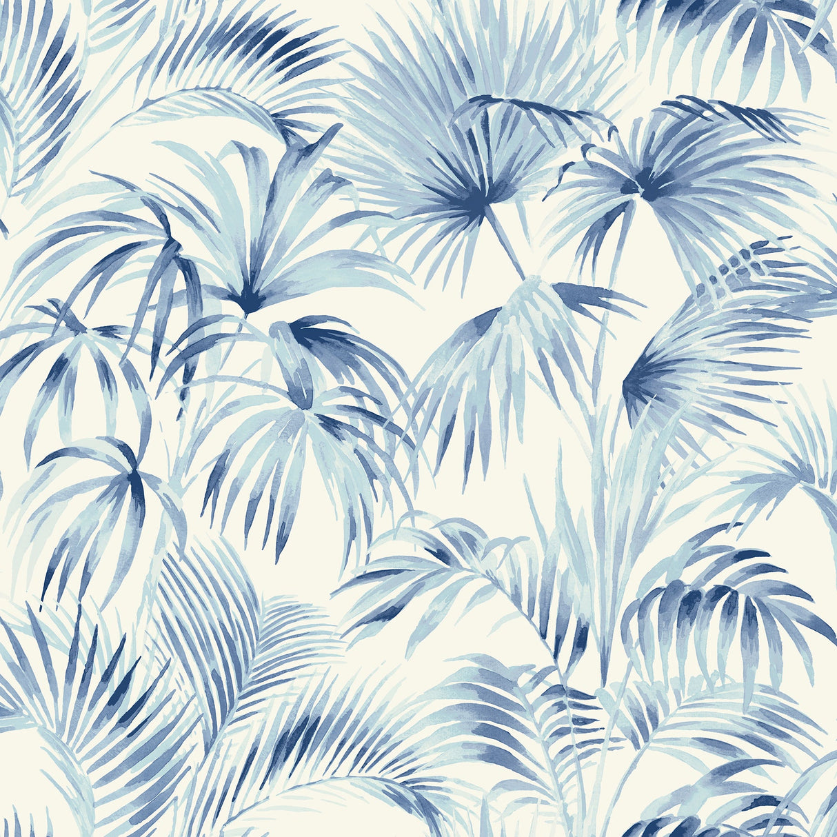 Chesapeake 4071-71016 Manaus Blue Palm Frond Wallpaper