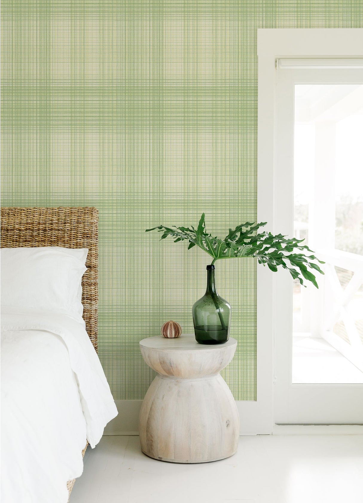 Chesapeake 4071-71042 Madras Green Plaid Wallpaper