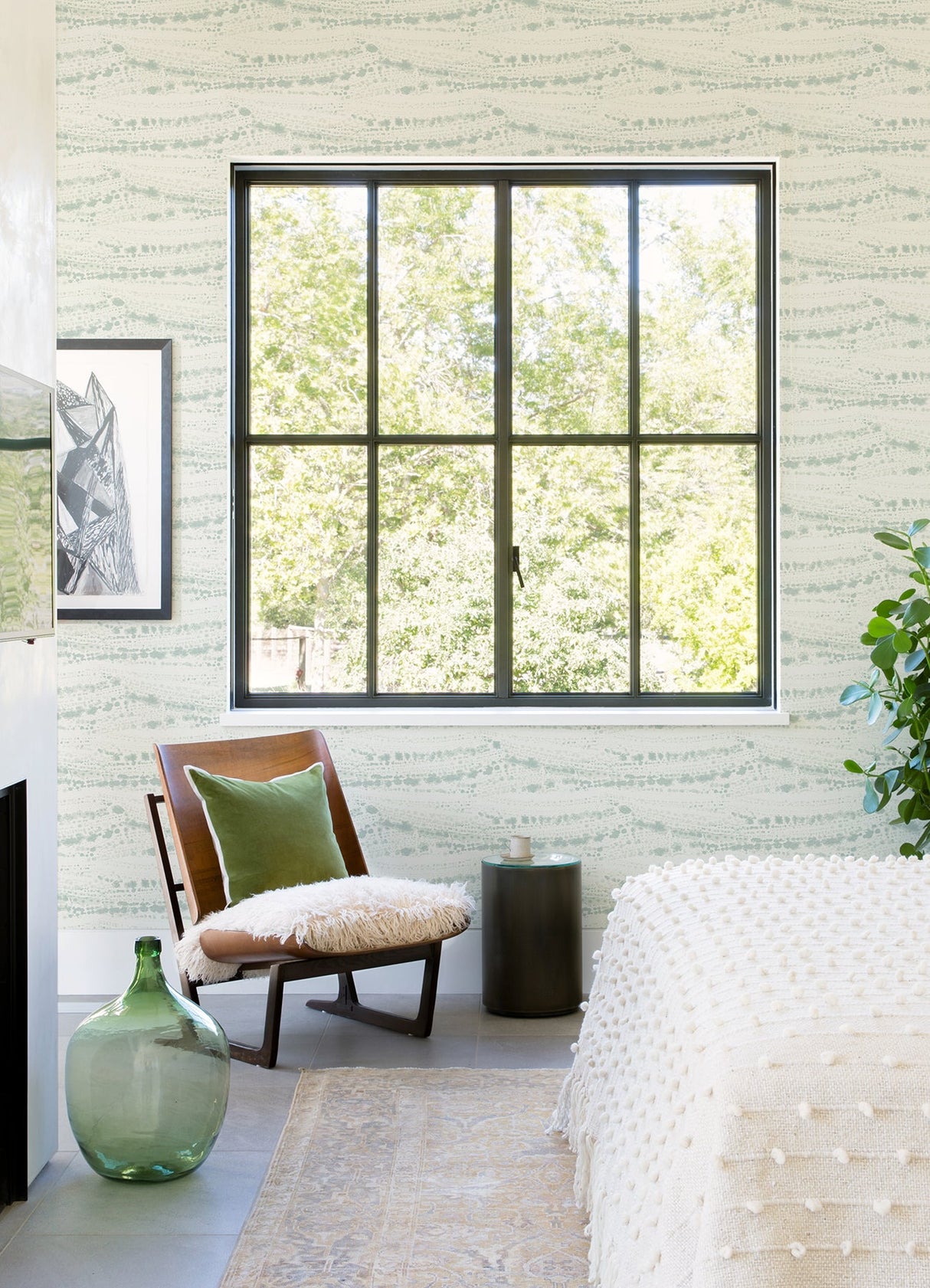 Chesapeake 4071-71049 Rannell Aqua Abstract Scallop Wallpaper