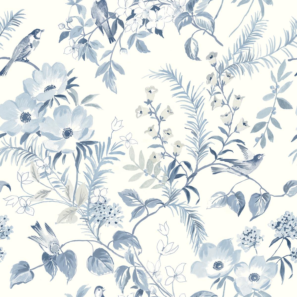Chesapeake 4072-70004 Frederique Blue Floral Wallpaper