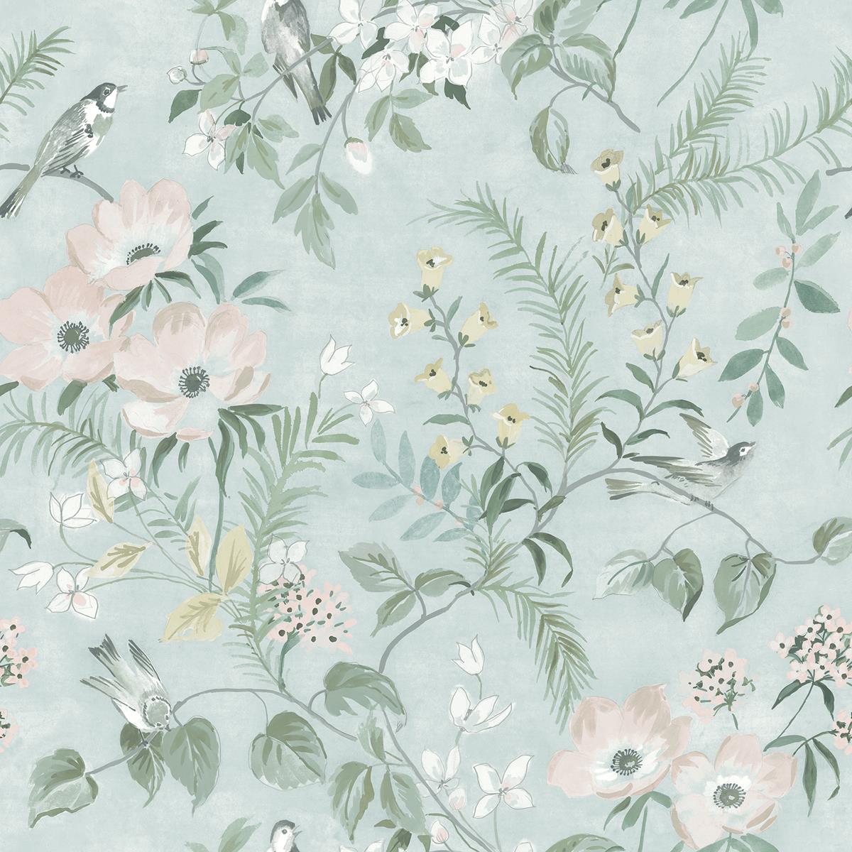 Chesapeake 4072-70005 Frederique Mint Floral Wallpaper