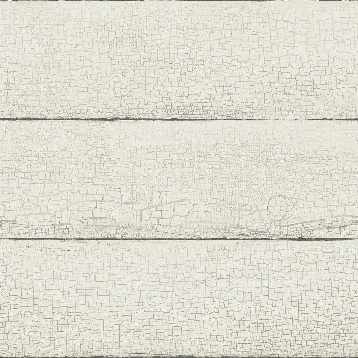 Chesapeake 4072-70010 Morgan White Distressed Wood Wallpaper