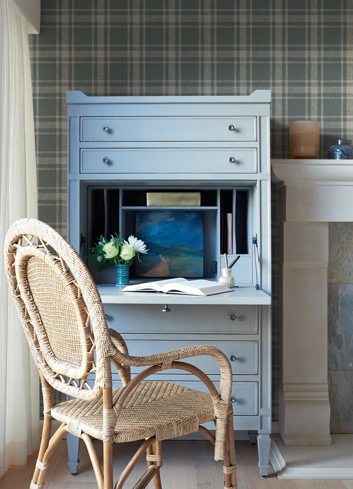 Chesapeake 4072-70021 Antoine Denim Flannel Wallpaper