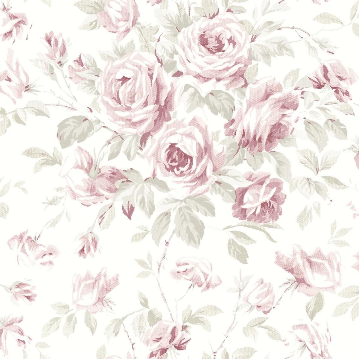 Chesapeake 4072-70024 Manon Pink Rose Stitch Wallpaper