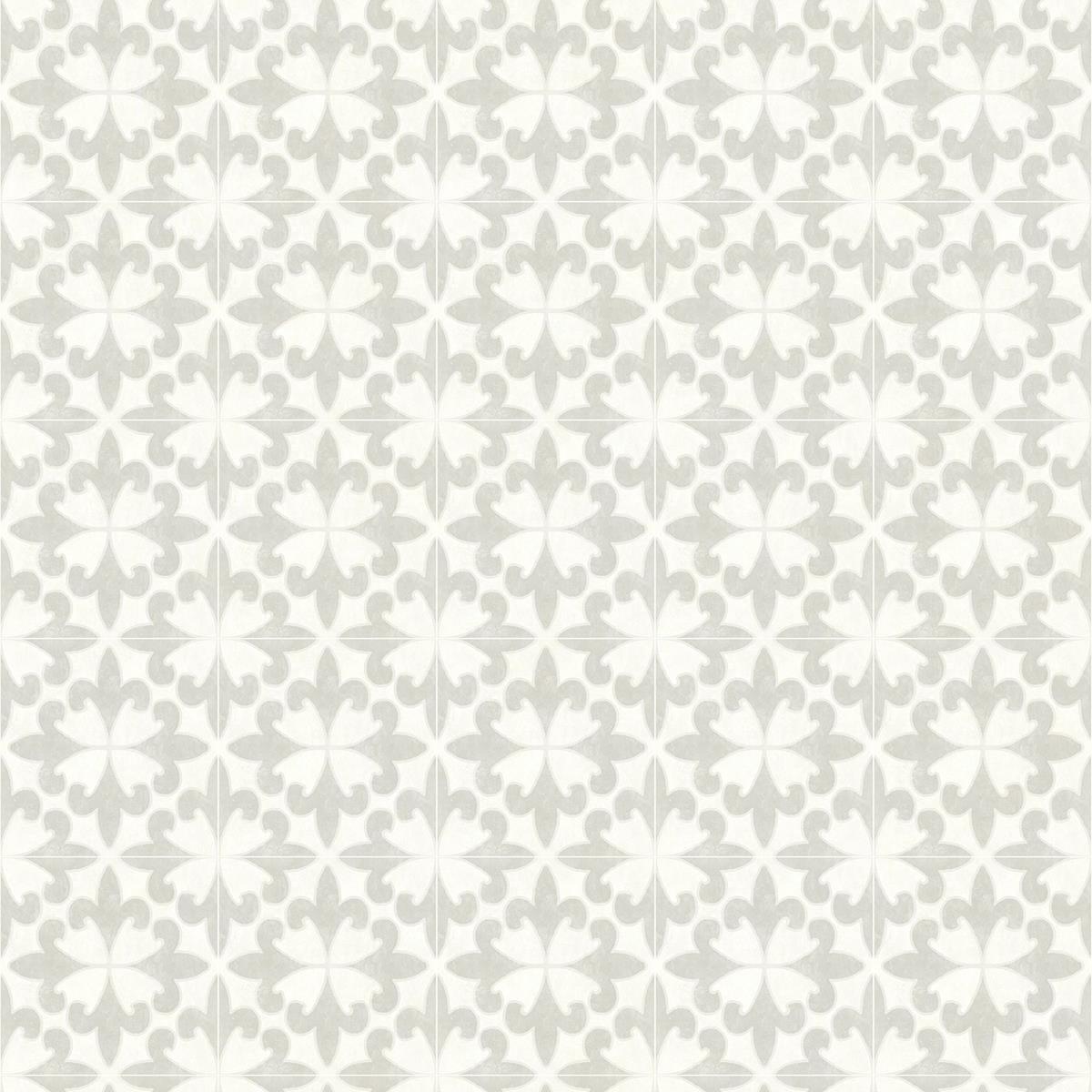 Chesapeake 4072-70034 Remy Light Grey Fleur Tile Wallpaper