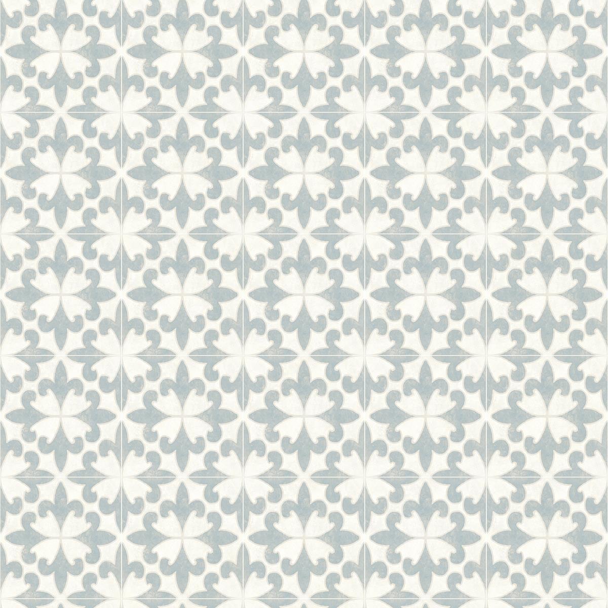 Chesapeake 4072-70035 Remy Teal Fleur Tile Wallpaper