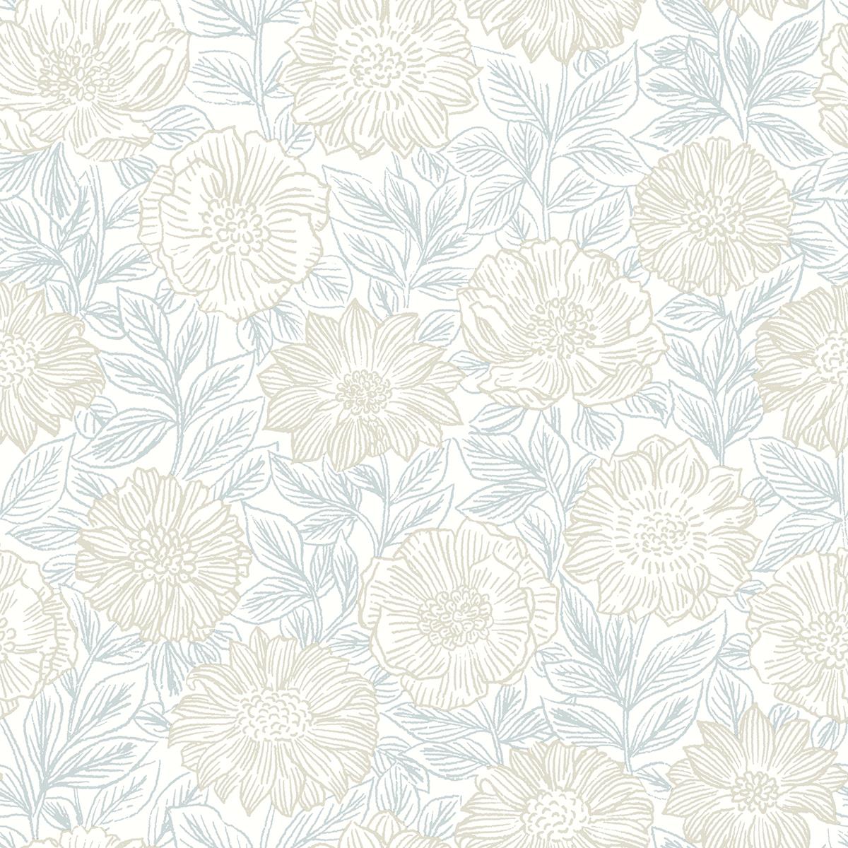 Chesapeake 4072-70045 Faustin Neutral Floral Wallpaper