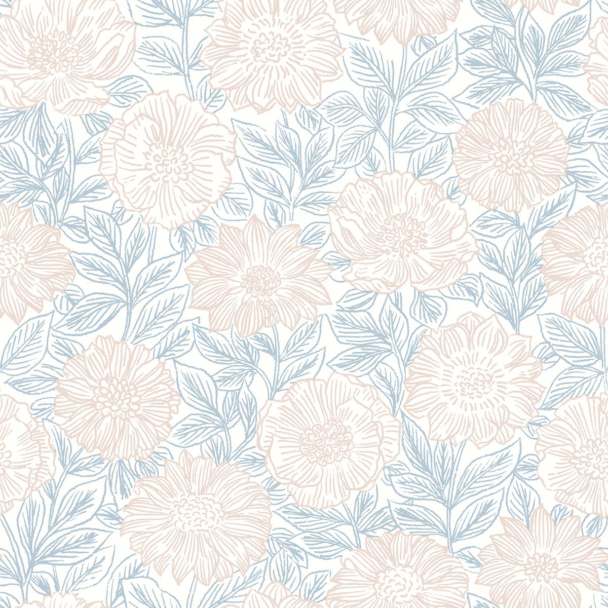 Chesapeake 4072-70046 Faustin Blush Floral Wallpaper