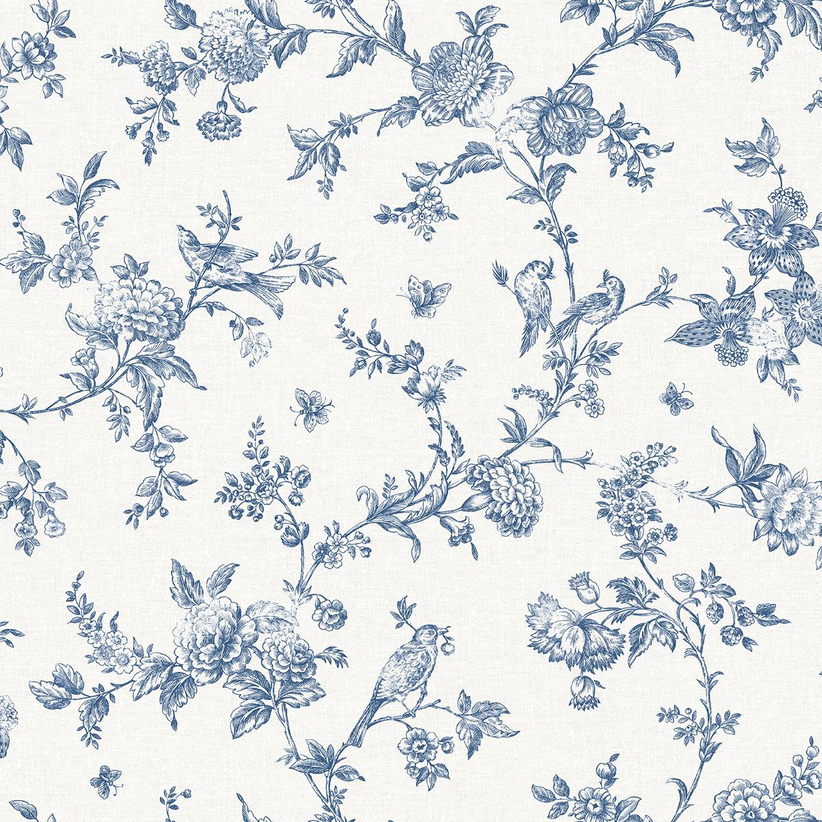 Chesapeake 4072-70064 Nightingale Navy Floral Trail Wallpaper